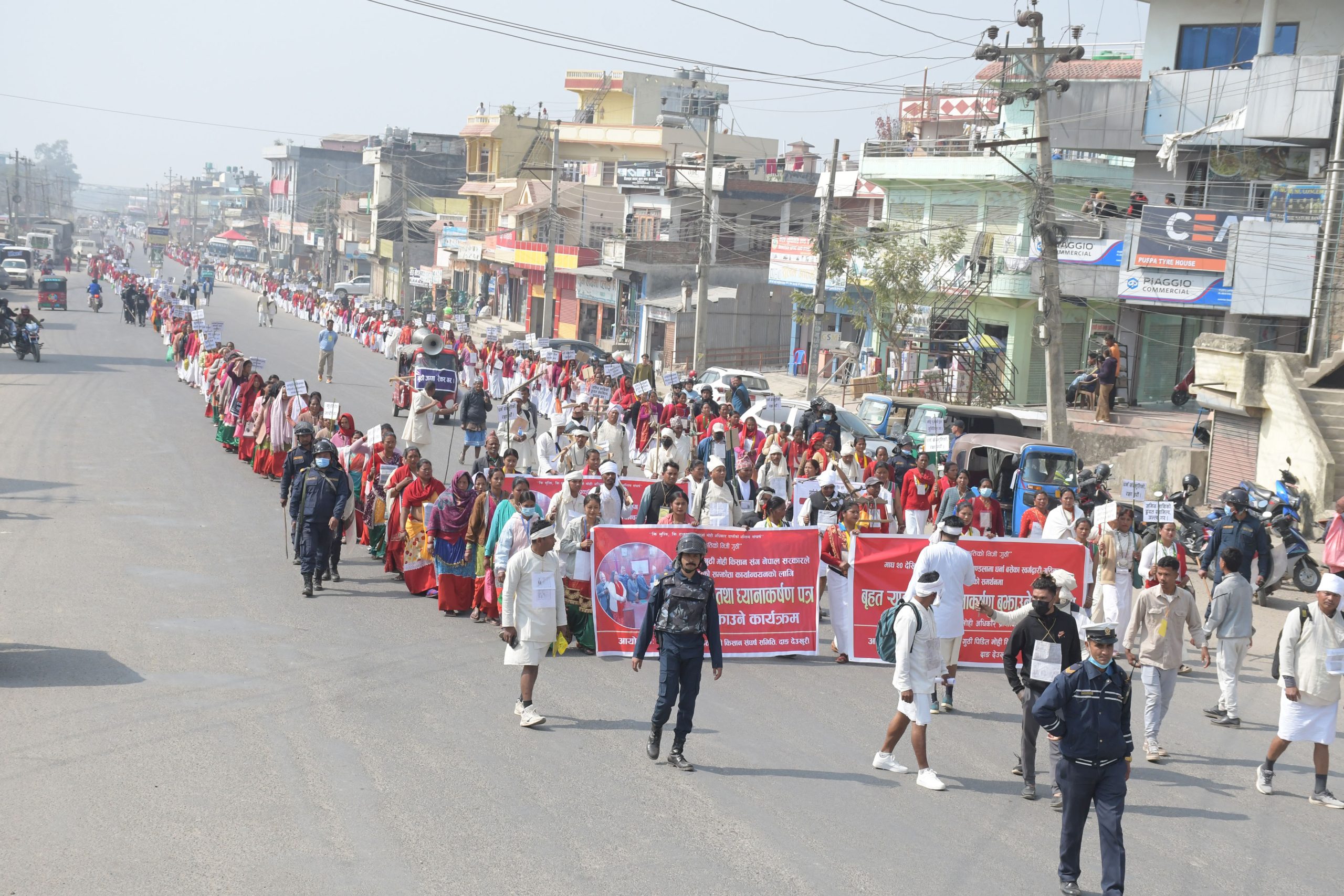 स्वर्गद्वारी गुठीको जग्गामा अधिकार माग्दै मोही किसानको प्रदर्शन