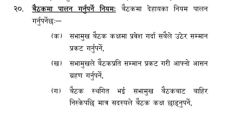 दई मन्त्रीद्वारा सभामखको अपमान, नियमावलीको उलंघन